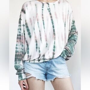 Young Fabulous & Broke Tie Dye Caroline Sweatshirt Pink Silver Jupiter Small